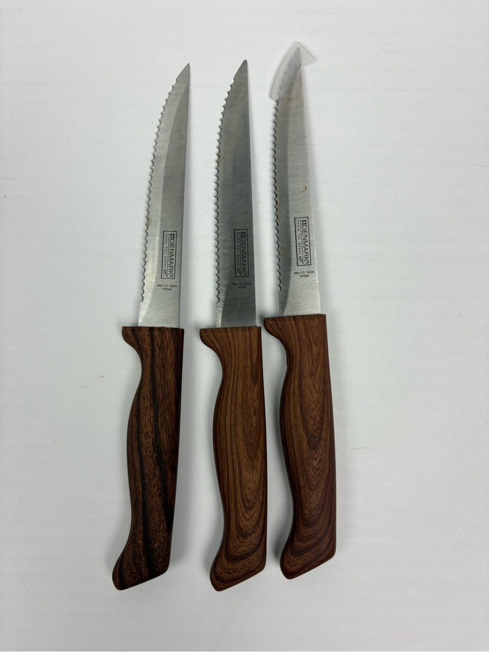 Denmark Steak Knives Set of 3 Wood Handle 4 in Blade Tools for Cooks Stainless